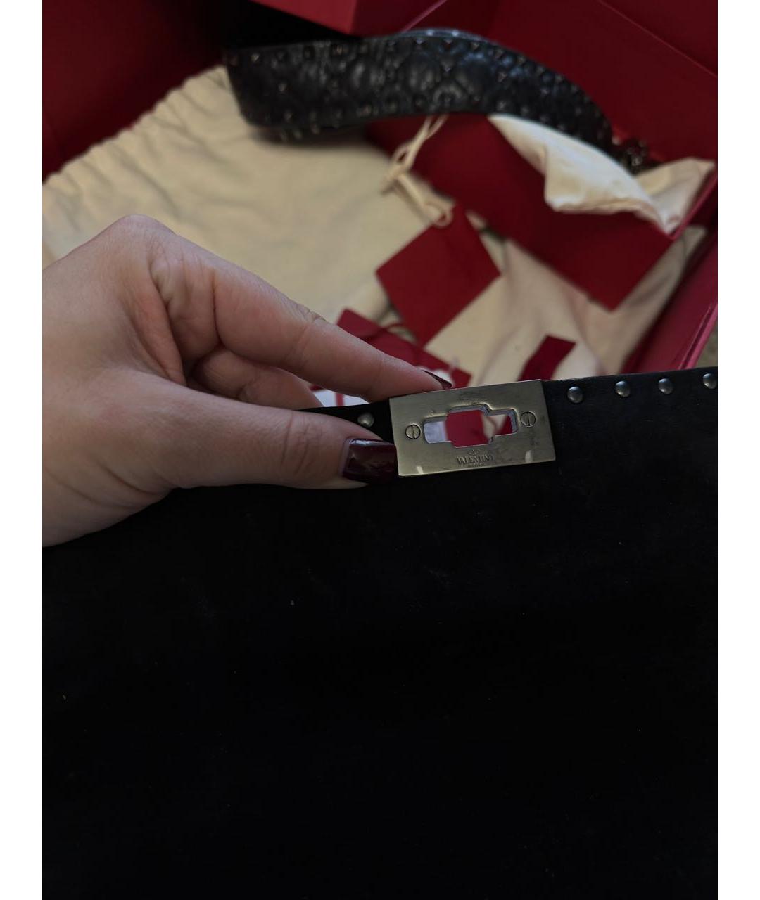 VALENTINO Черная кожаная сумка через плечо, фото 6