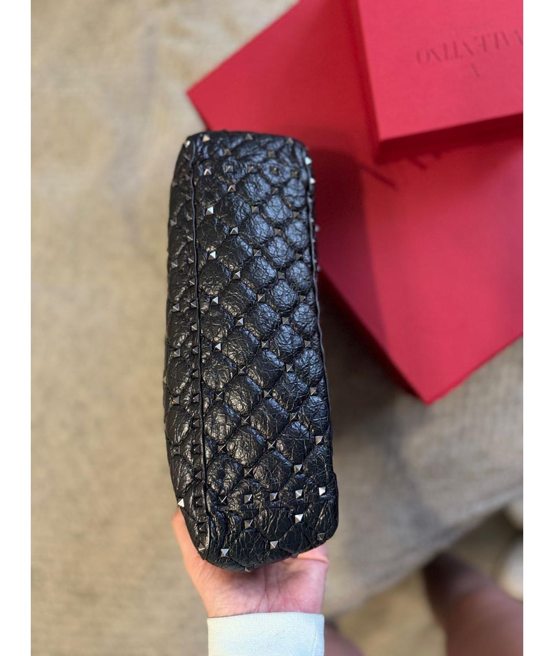 VALENTINO Черная кожаная сумка через плечо, фото 3