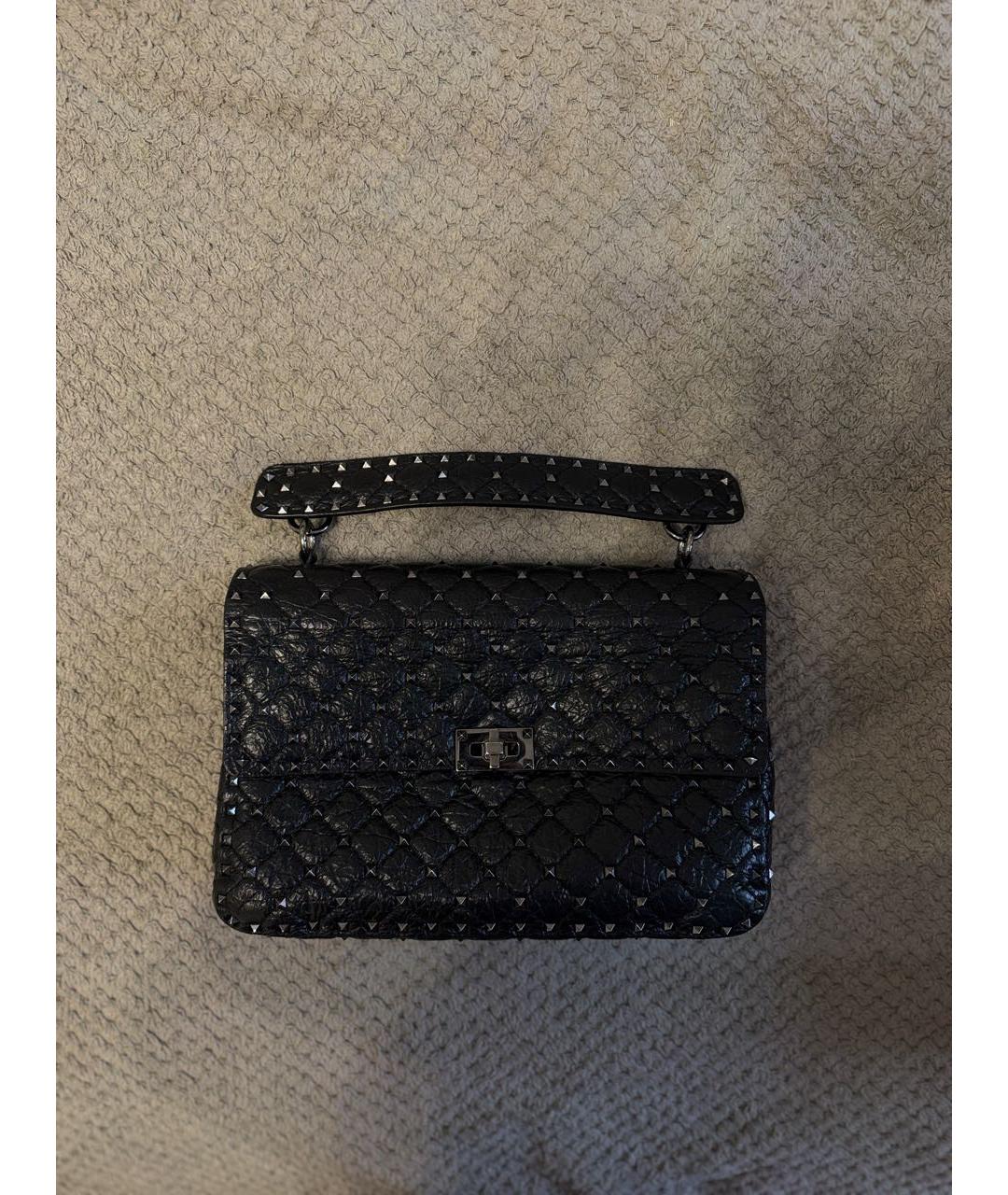 VALENTINO Черная кожаная сумка через плечо, фото 8