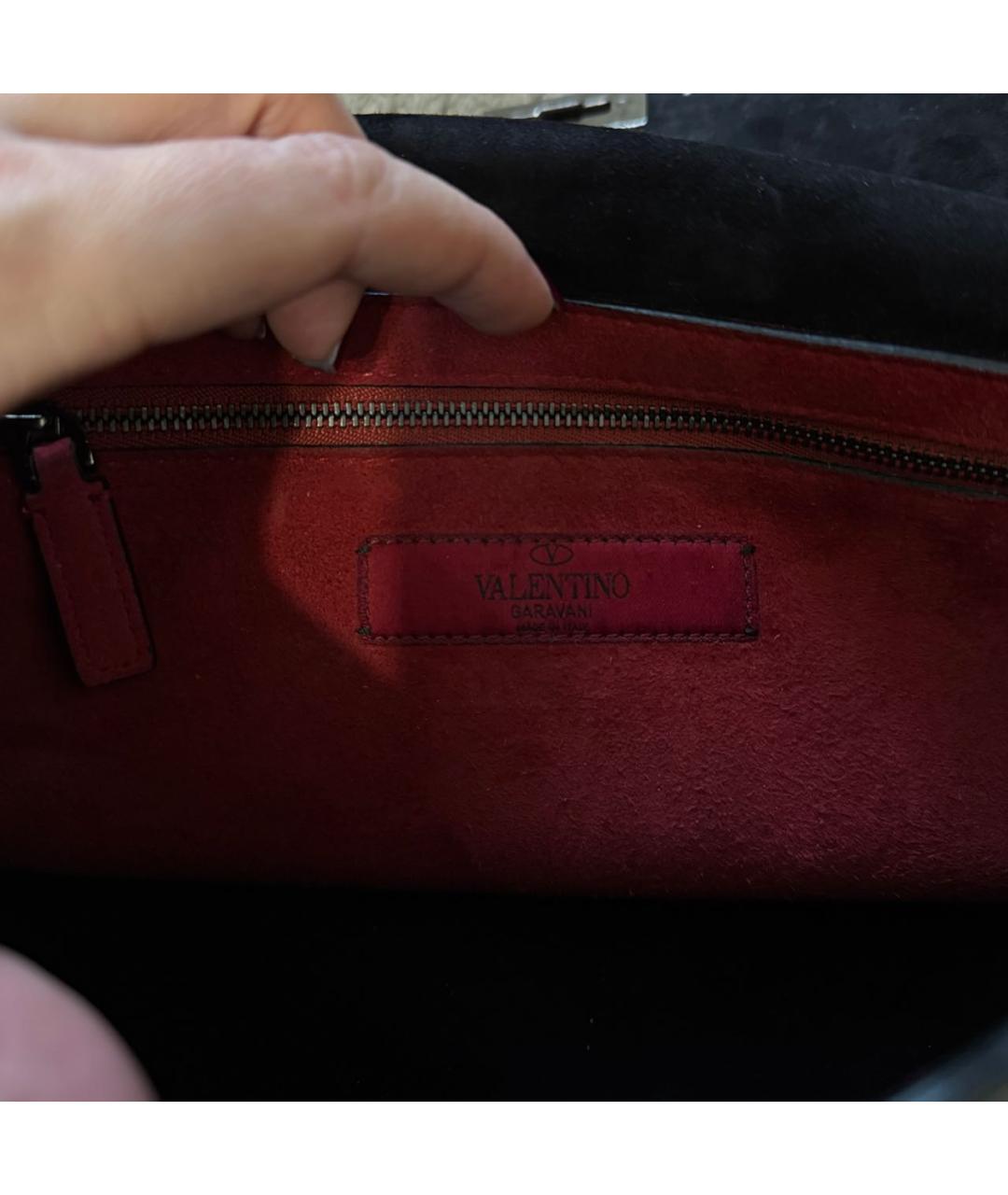 VALENTINO Черная кожаная сумка через плечо, фото 7