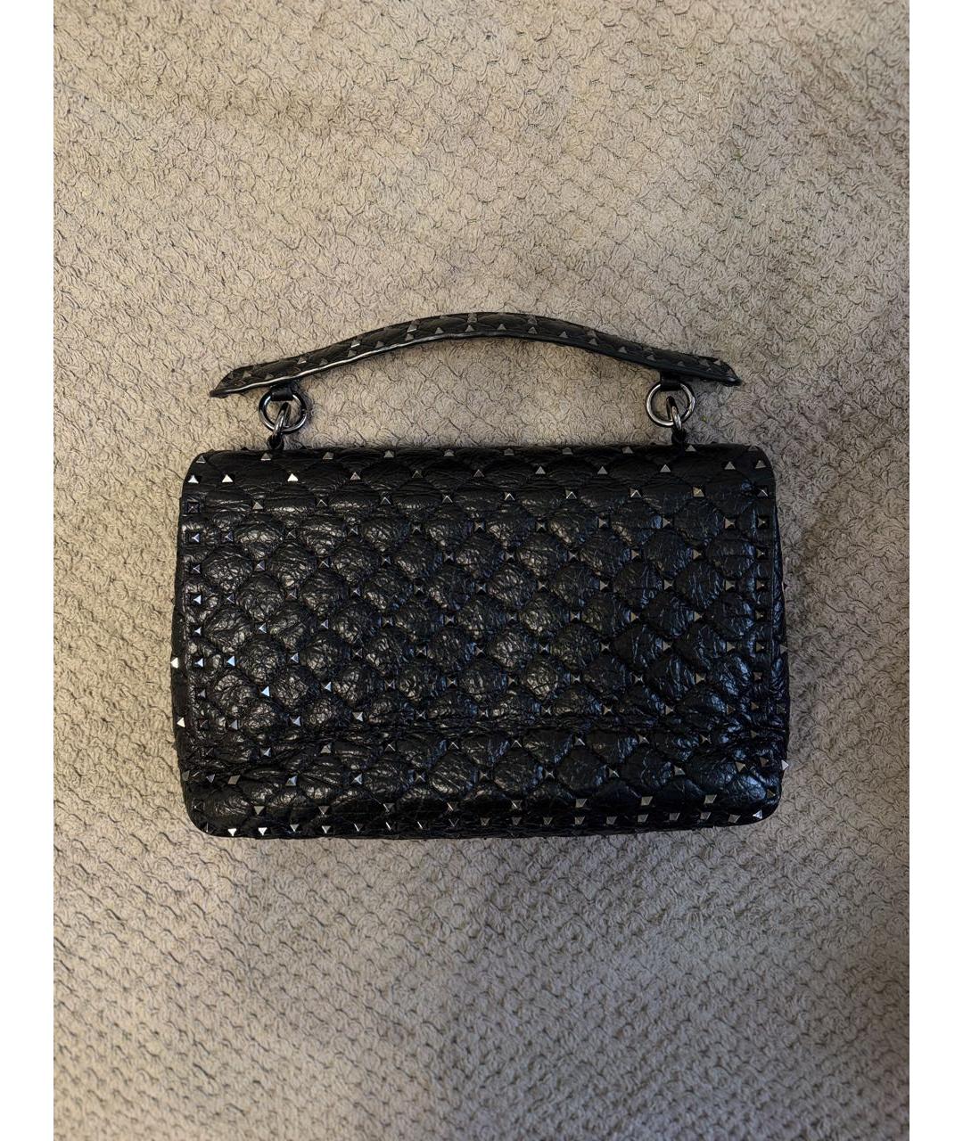 VALENTINO Черная кожаная сумка через плечо, фото 2