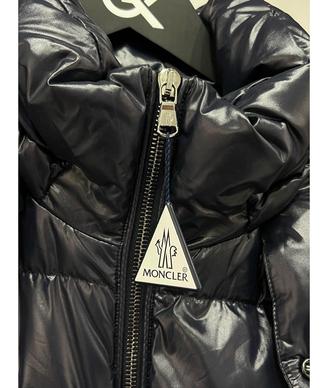 MONCLER Темно-синий пуховик, фото 5