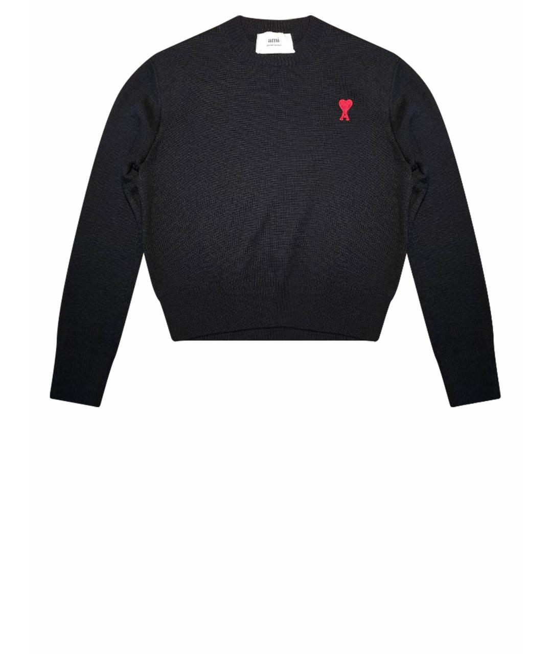 AMI ALEXANDRE MATTIUSSI Черный шерстяной джемпер / свитер, фото 1