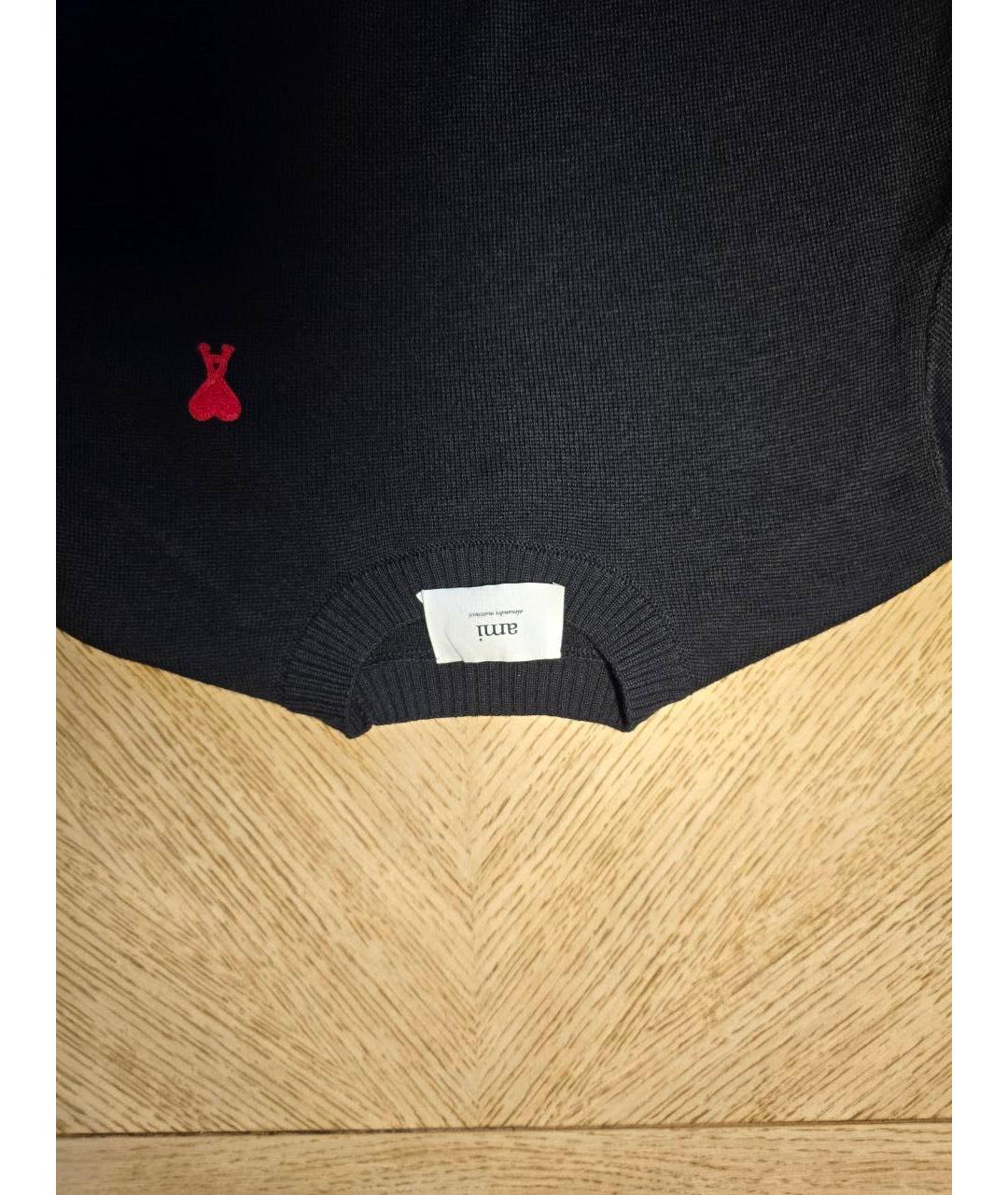 AMI ALEXANDRE MATTIUSSI Черный шерстяной джемпер / свитер, фото 4