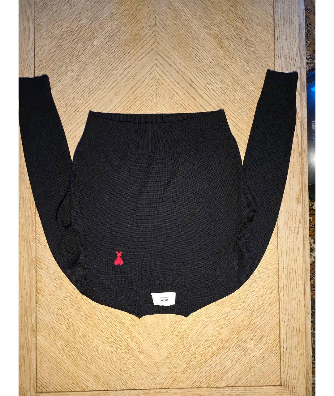 AMI ALEXANDRE MATTIUSSI Черный шерстяной джемпер / свитер, фото 8