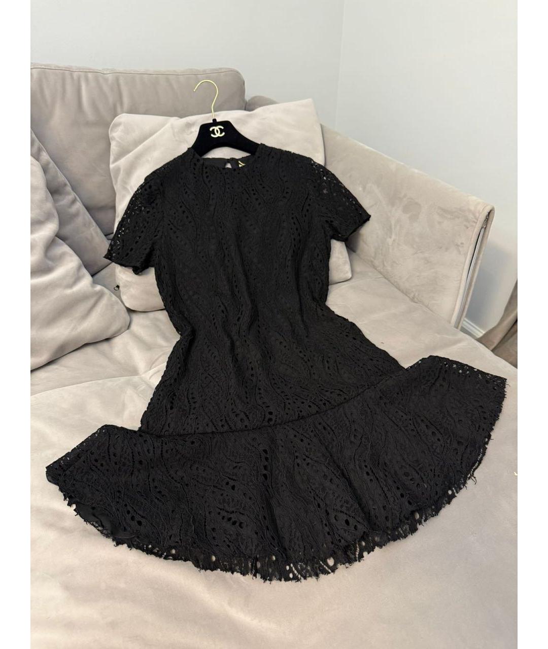 SAINT LAURENT Черное кружевное повседневное платье, фото 3