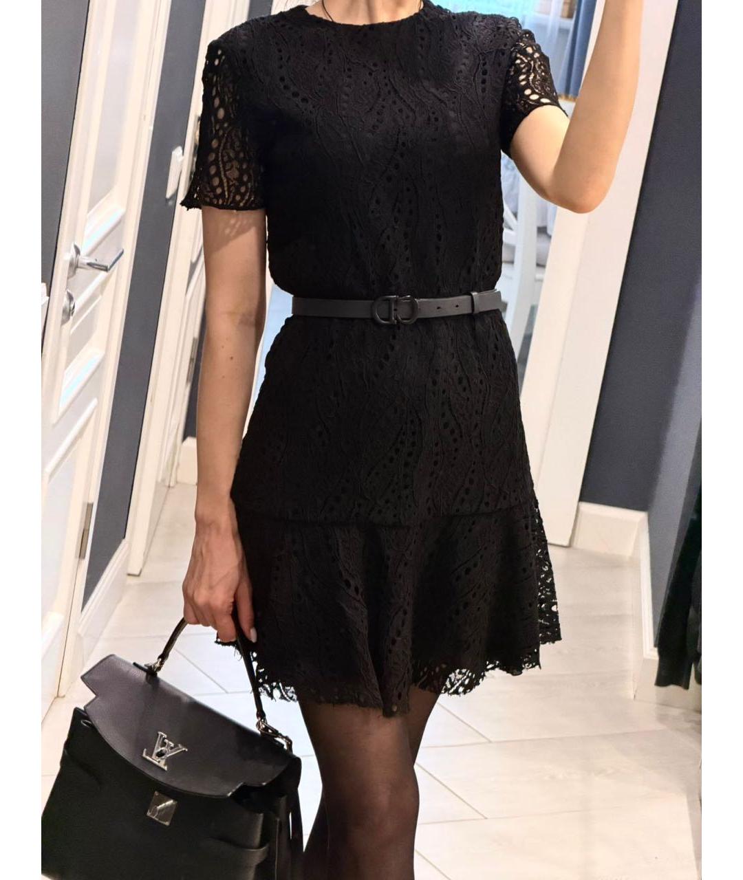 SAINT LAURENT Черное кружевное повседневное платье, фото 2