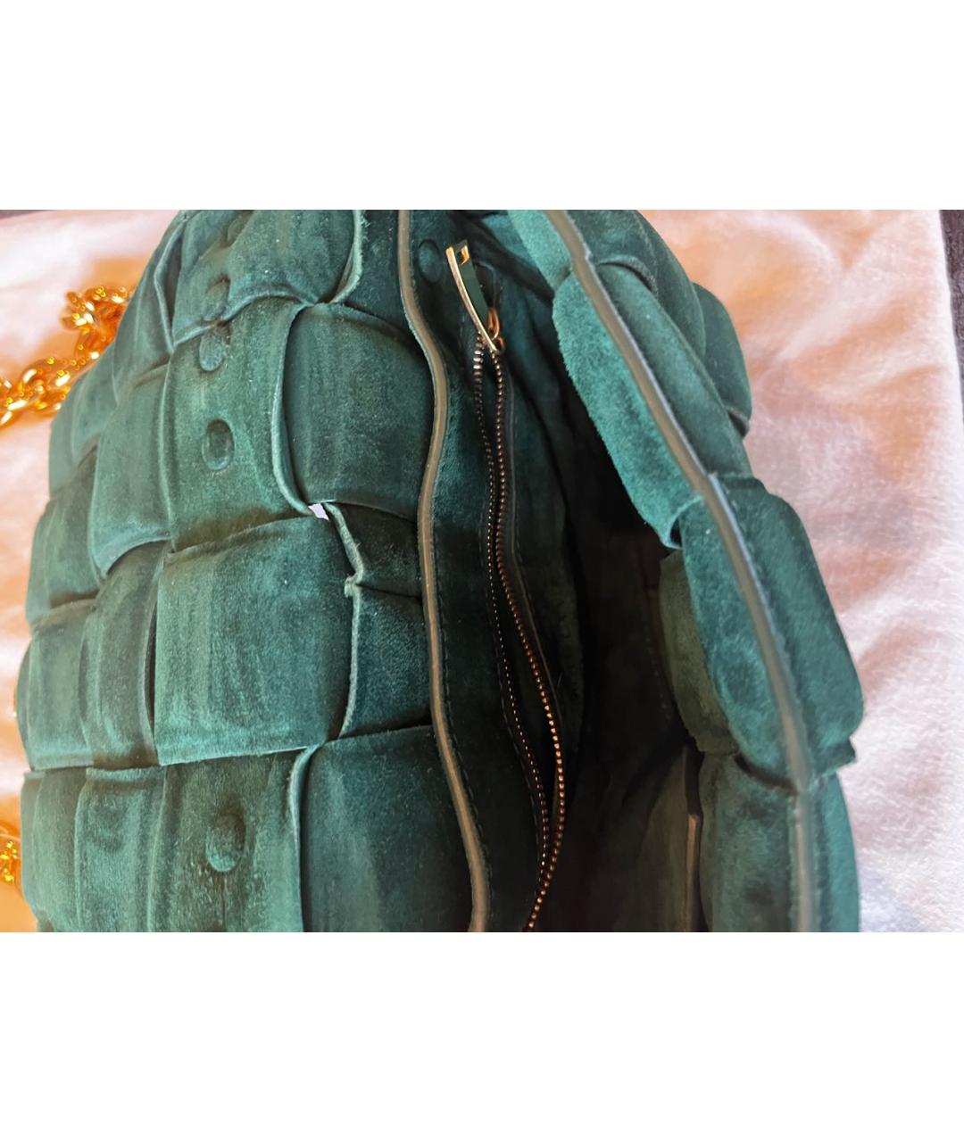 BOTTEGA VENETA Зеленая замшевая сумка через плечо, фото 4