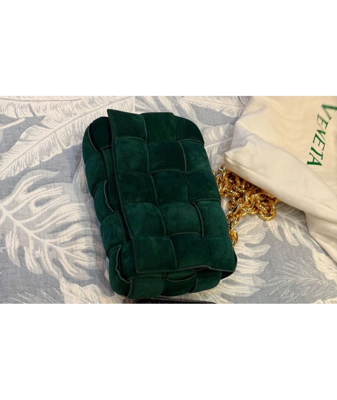 BOTTEGA VENETA Зеленая замшевая сумка через плечо, фото 3