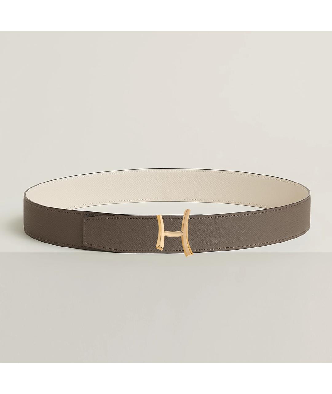 HERMES Серый кожаный ремень, фото 3