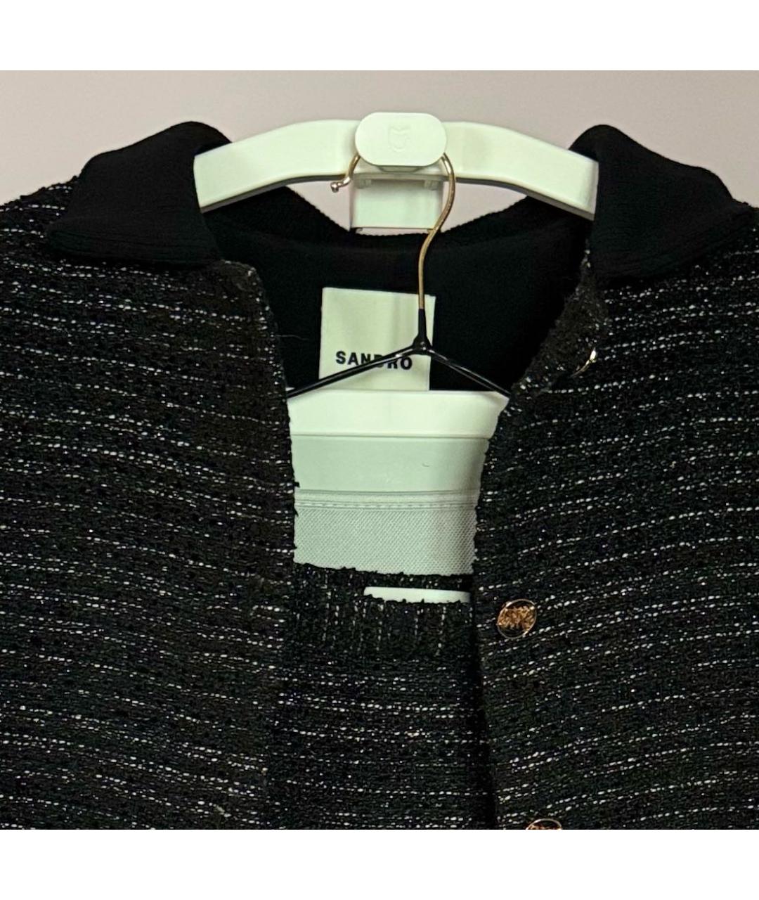 SANDRO Черный твидовый костюм с юбками, фото 3
