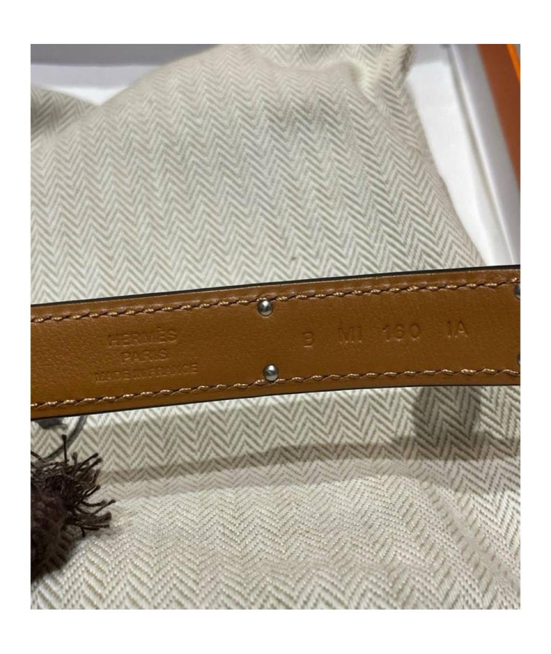 HERMES Черный кожаный ремень, фото 3