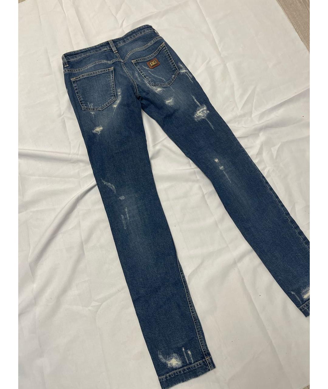 DOLCE&GABBANA Синие хлопковые джинсы слим, фото 7