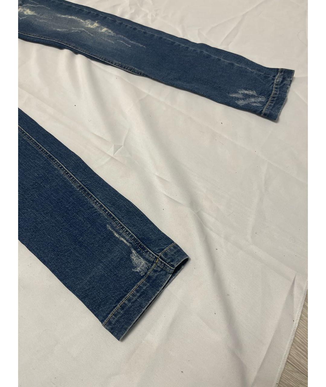DOLCE&GABBANA Синие хлопковые джинсы слим, фото 4