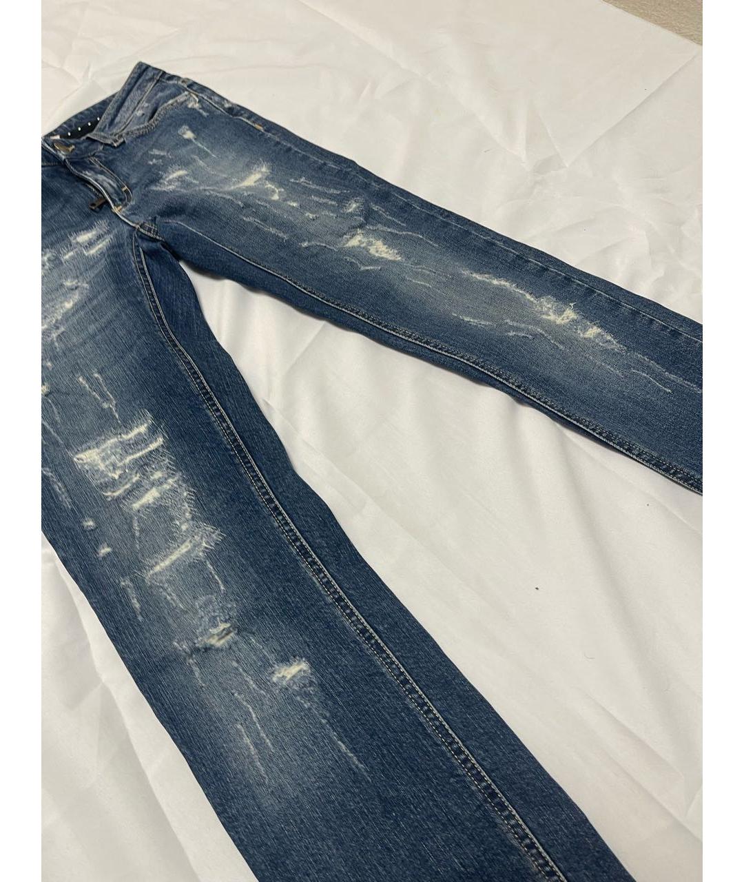 DOLCE&GABBANA Синие хлопковые джинсы слим, фото 3