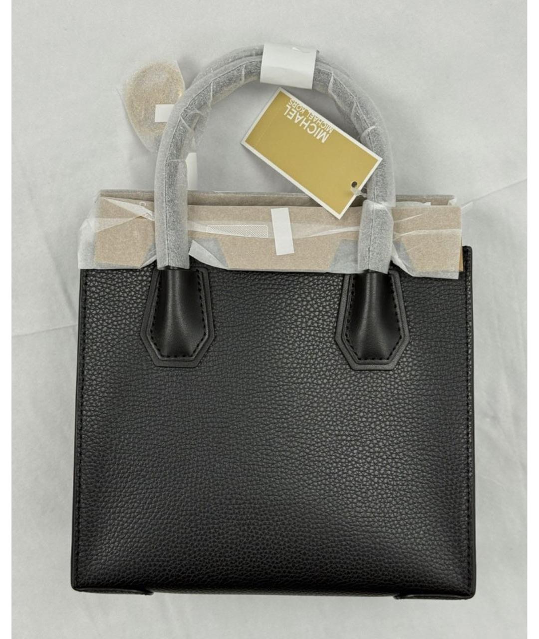 MICHAEL MICHAEL KORS Черная кожаная сумка с короткими ручками, фото 3