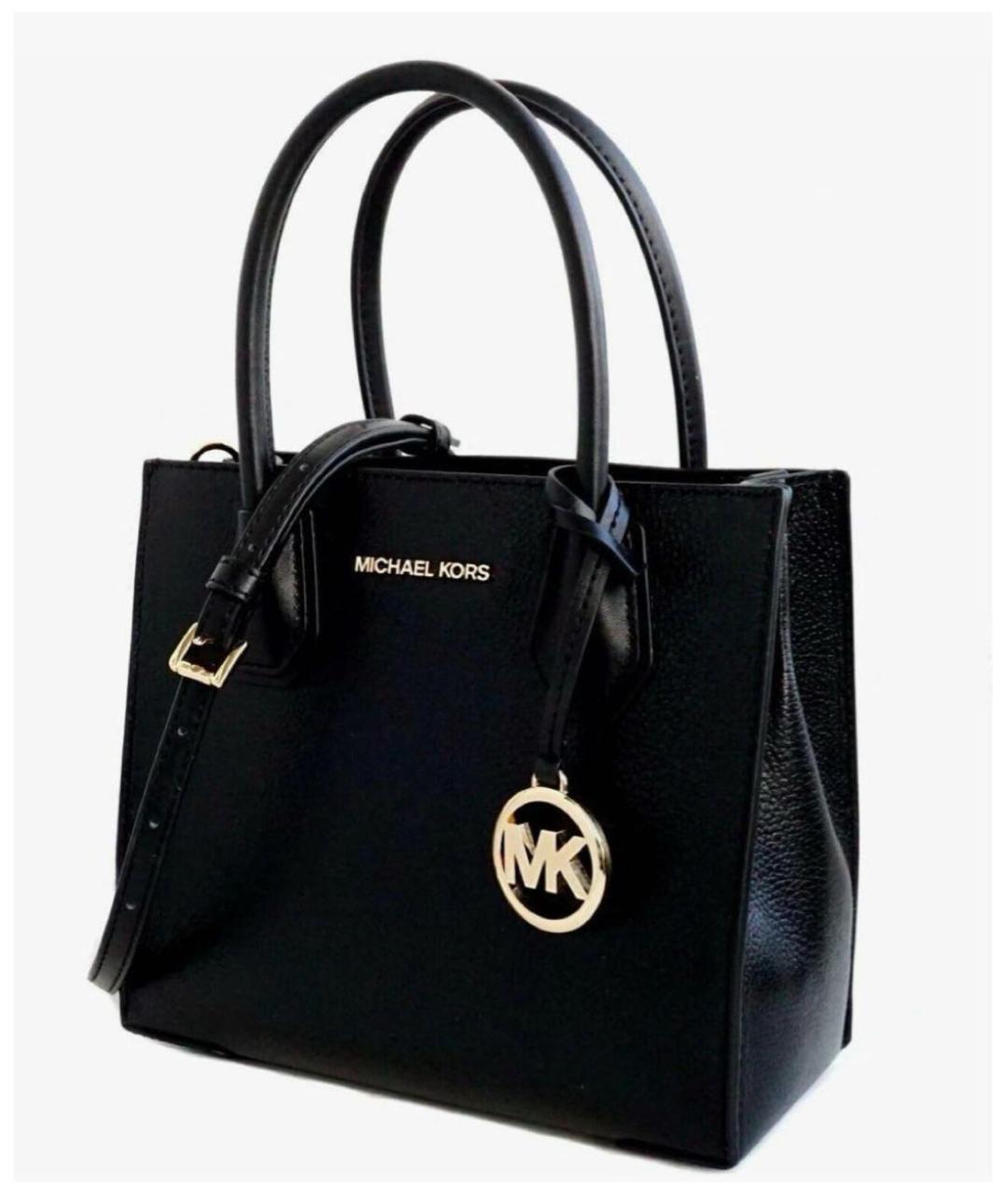 MICHAEL MICHAEL KORS Черная кожаная сумка с короткими ручками, фото 7