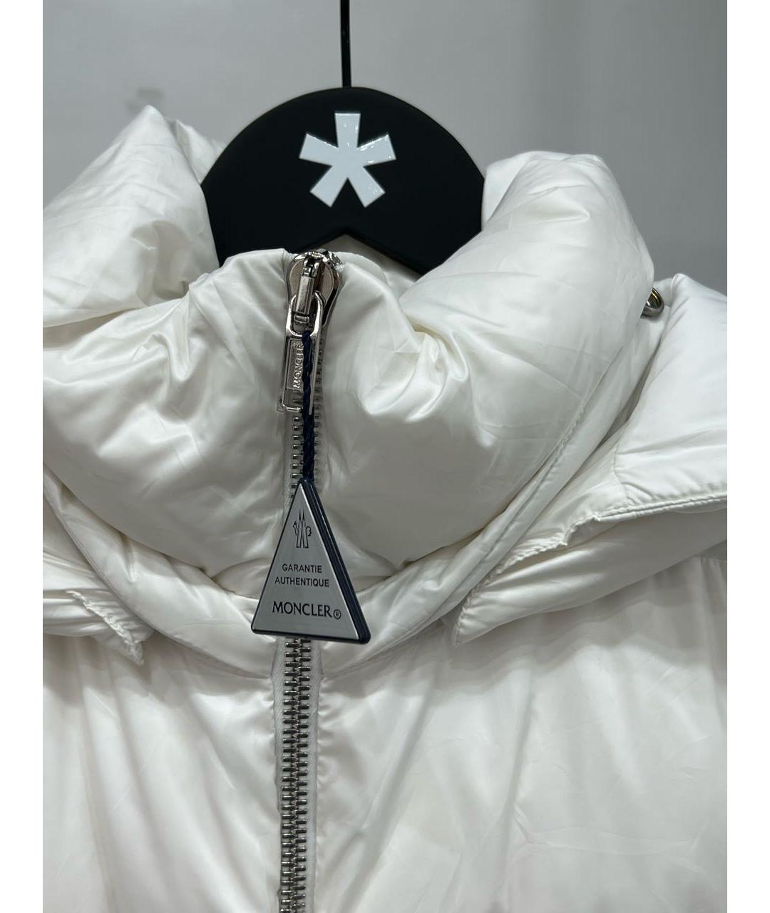 MONCLER Белый полиэстеровый пуховик, фото 6