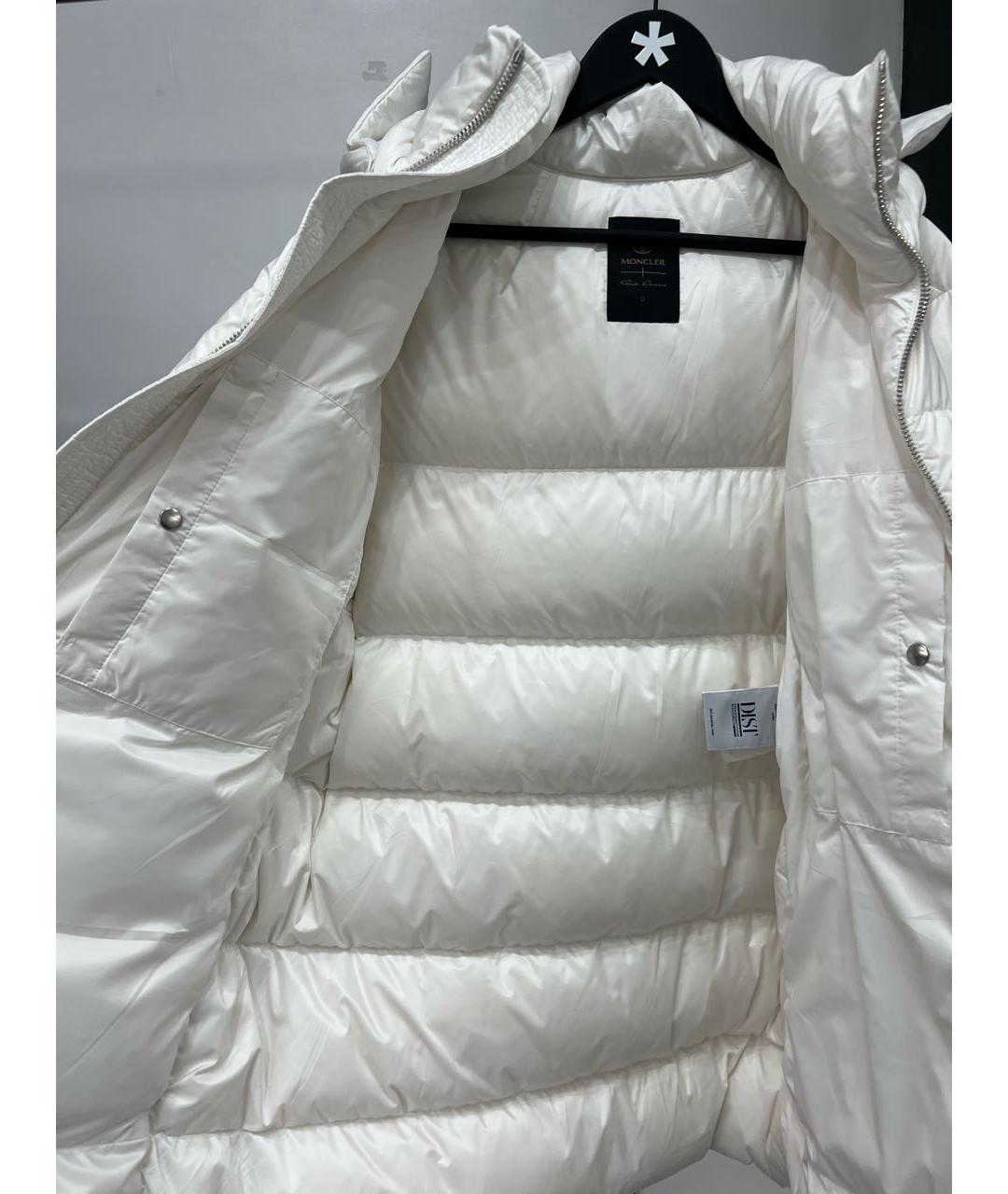 MONCLER Белый полиэстеровый пуховик, фото 4