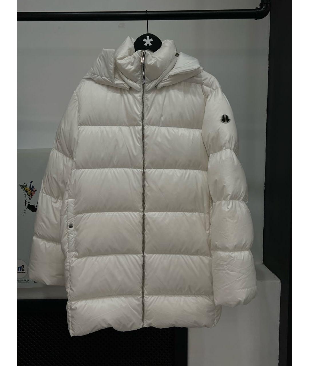 MONCLER Белый полиэстеровый пуховик, фото 9
