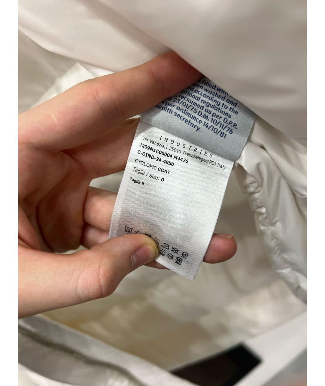 MONCLER Белый полиэстеровый пуховик, фото 8