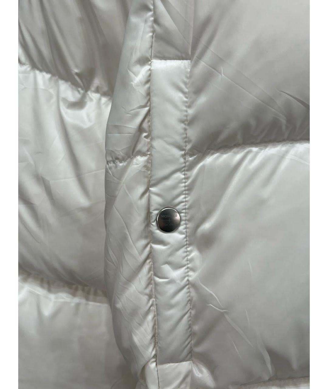 MONCLER Белый полиэстеровый пуховик, фото 7