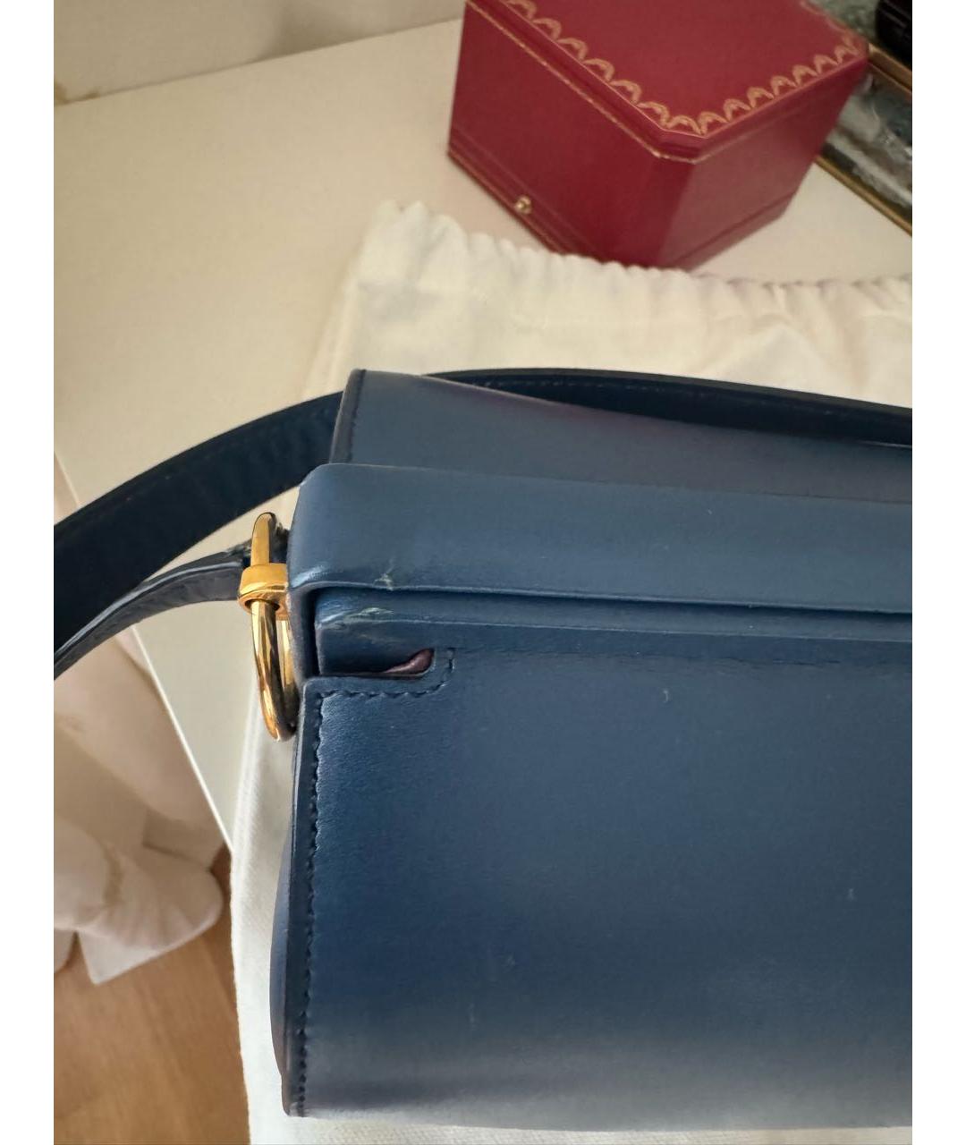 CELINE Синяя кожаная сумка через плечо, фото 6