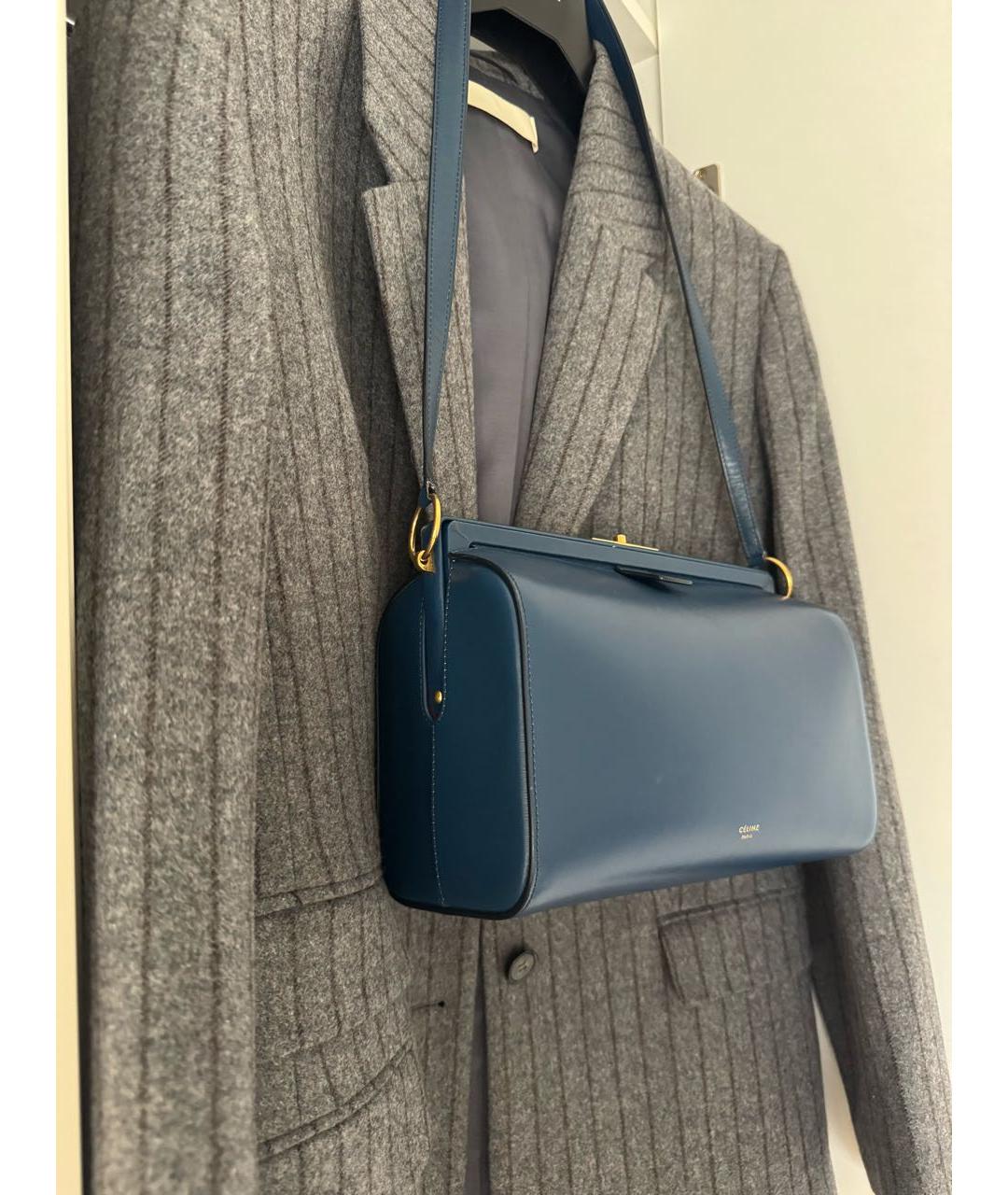 CELINE Синяя кожаная сумка через плечо, фото 7