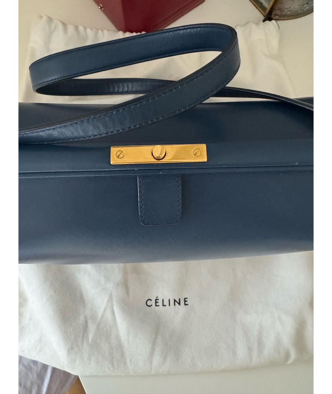 CELINE Синяя кожаная сумка через плечо, фото 4