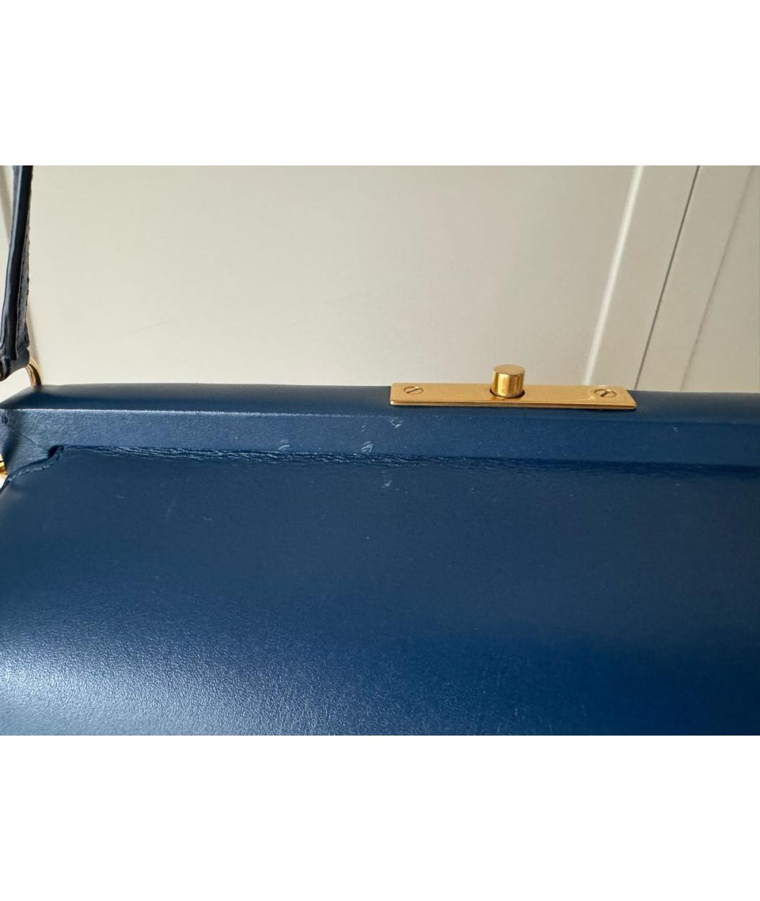 CELINE Синяя кожаная сумка через плечо, фото 8