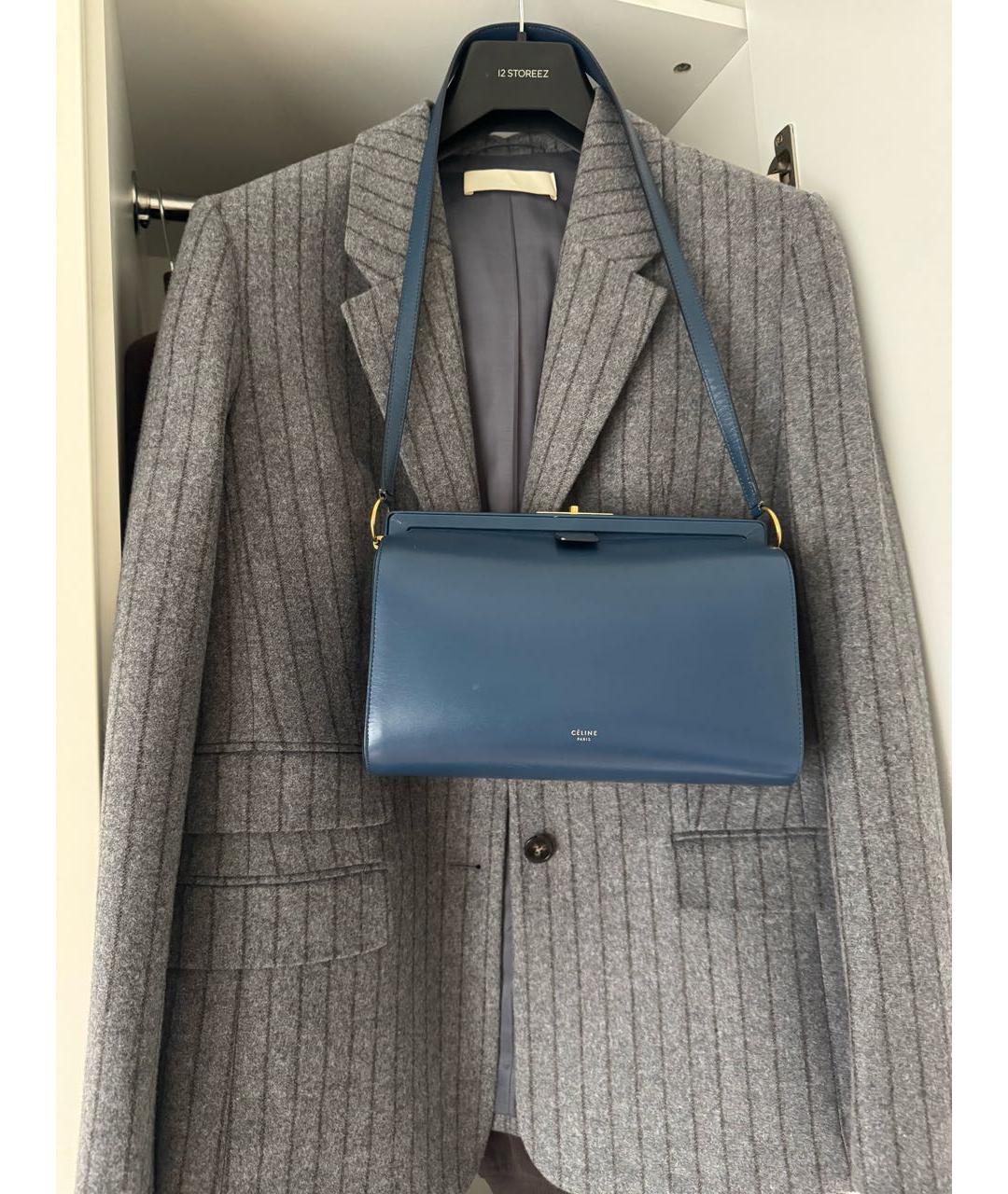 CELINE Синяя кожаная сумка через плечо, фото 3