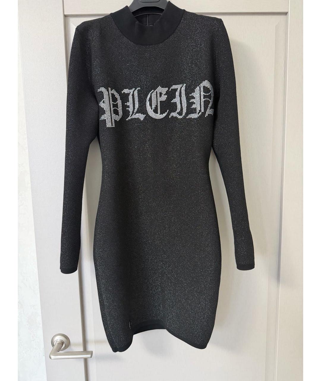 PHILIPP PLEIN Черное вискозное повседневное платье, фото 6