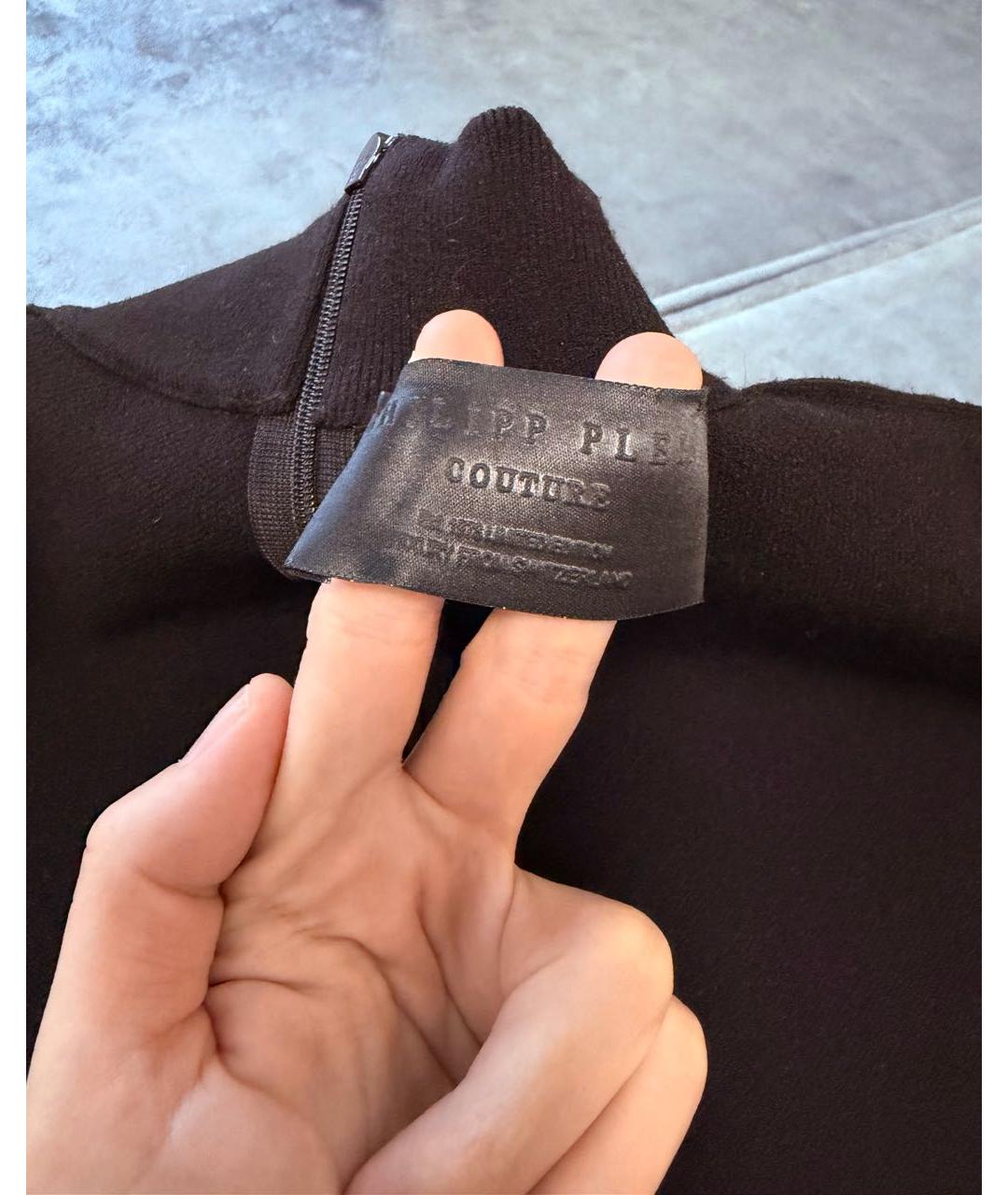 PHILIPP PLEIN Черное вискозное повседневное платье, фото 5