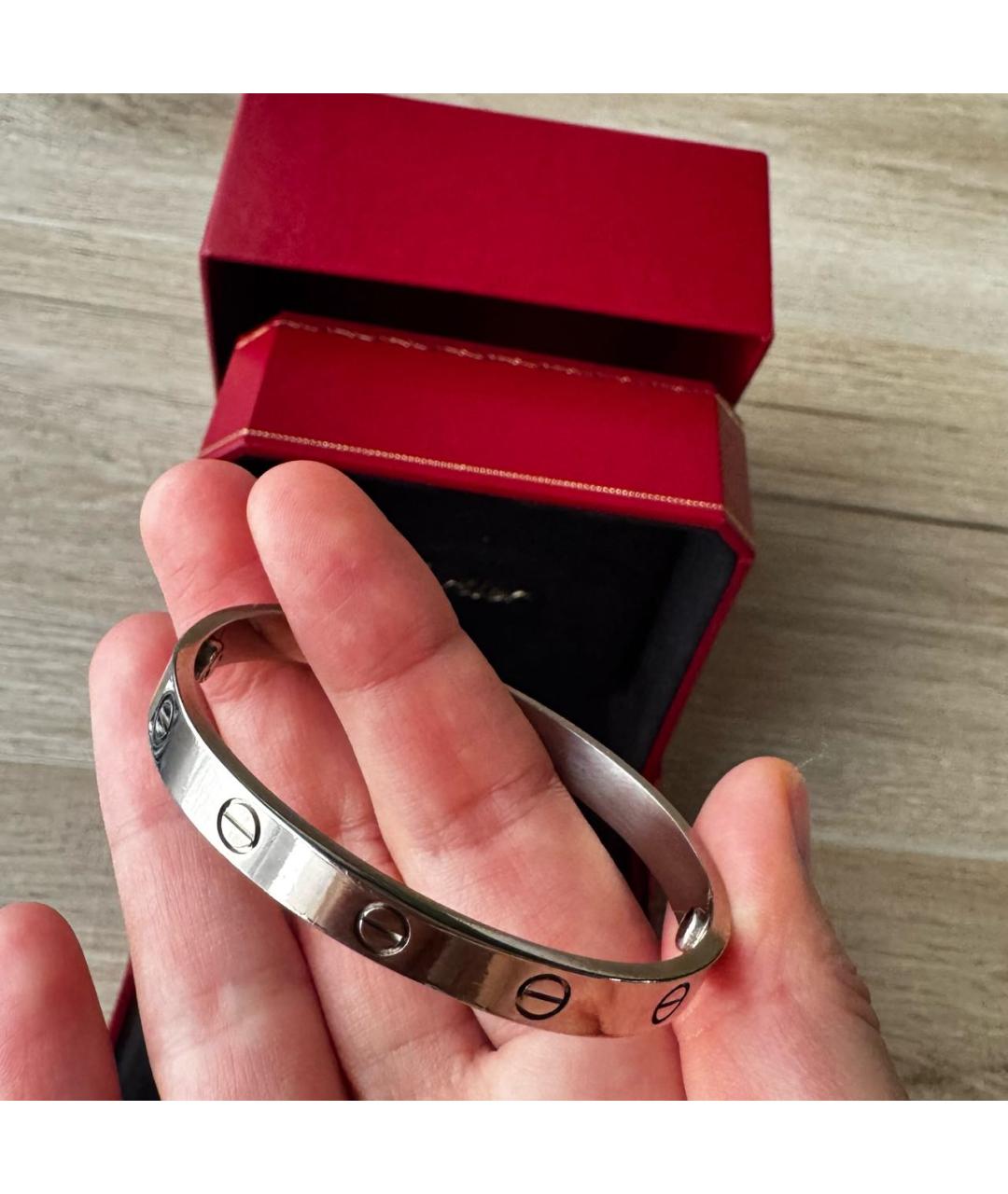 CARTIER Серебрянный браслет из белого золота, фото 6