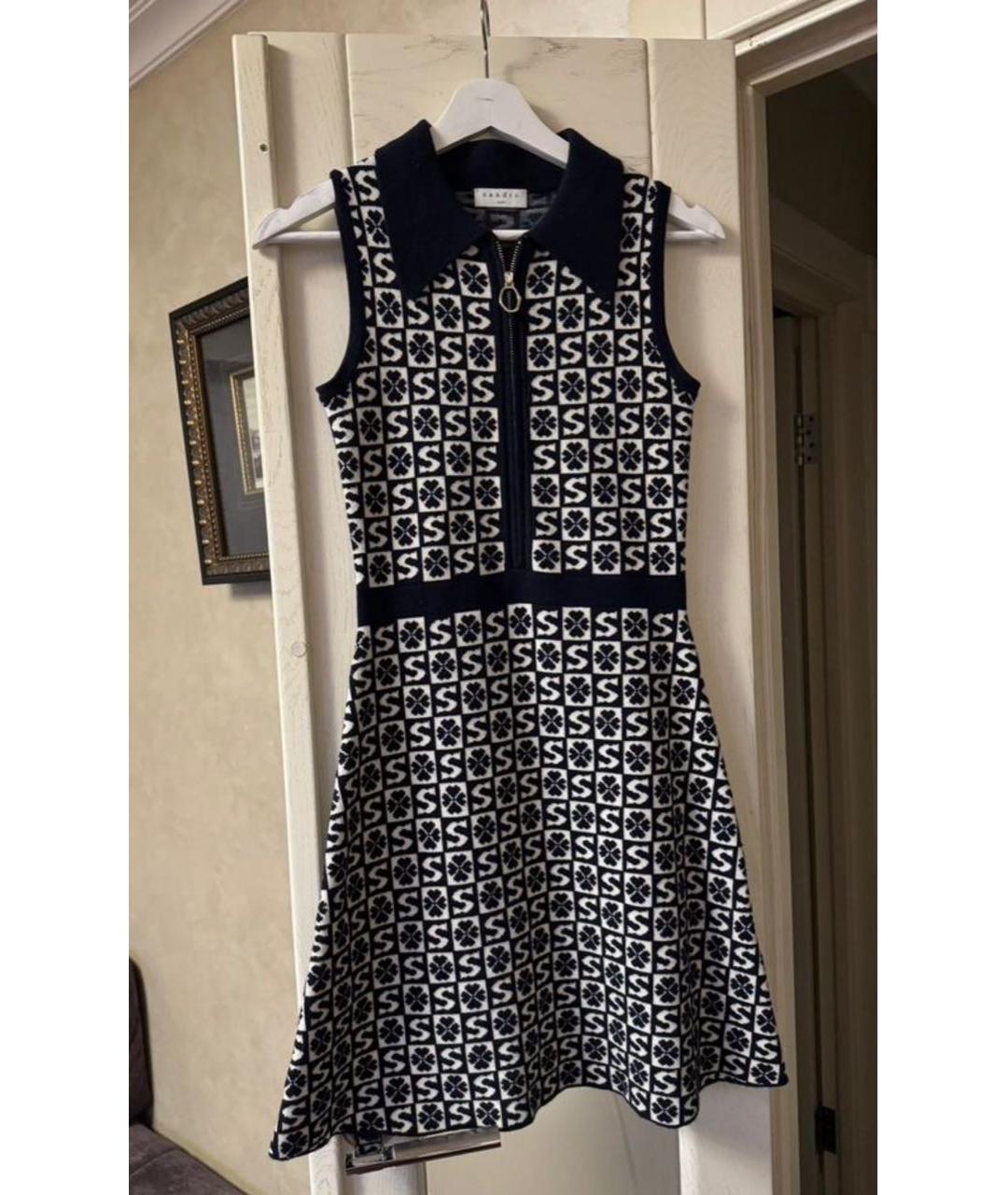 SANDRO Черное шерстяное повседневное платье, фото 6