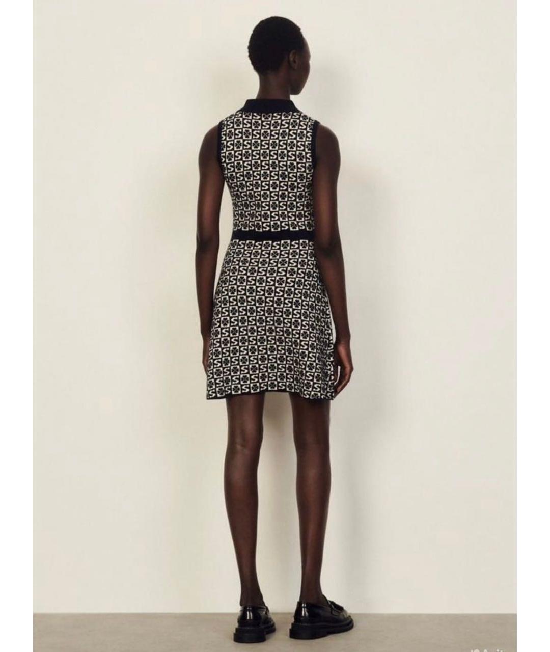 SANDRO Черное шерстяное повседневное платье, фото 4