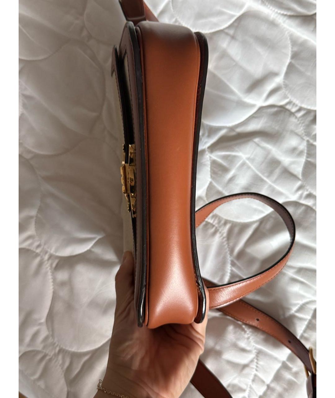 CELINE Бежевая кожаная сумка через плечо, фото 8