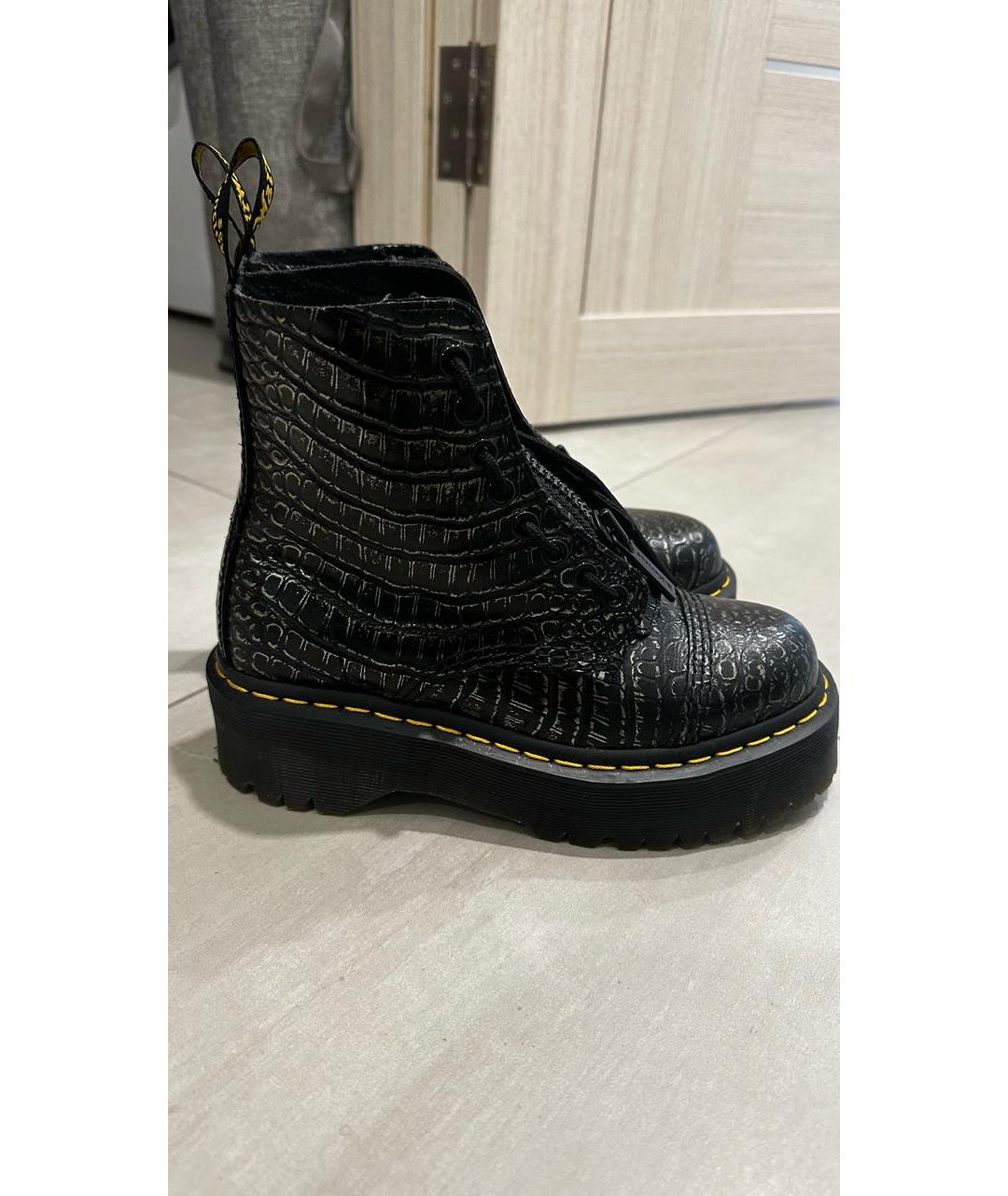 DR. MARTENS Черные кожаные ботинки, фото 9