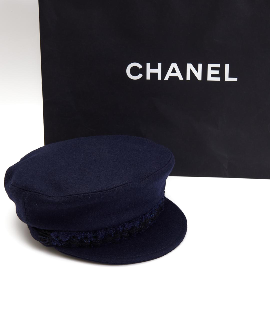 CHANEL Синяя шерстяная кепка, фото 5