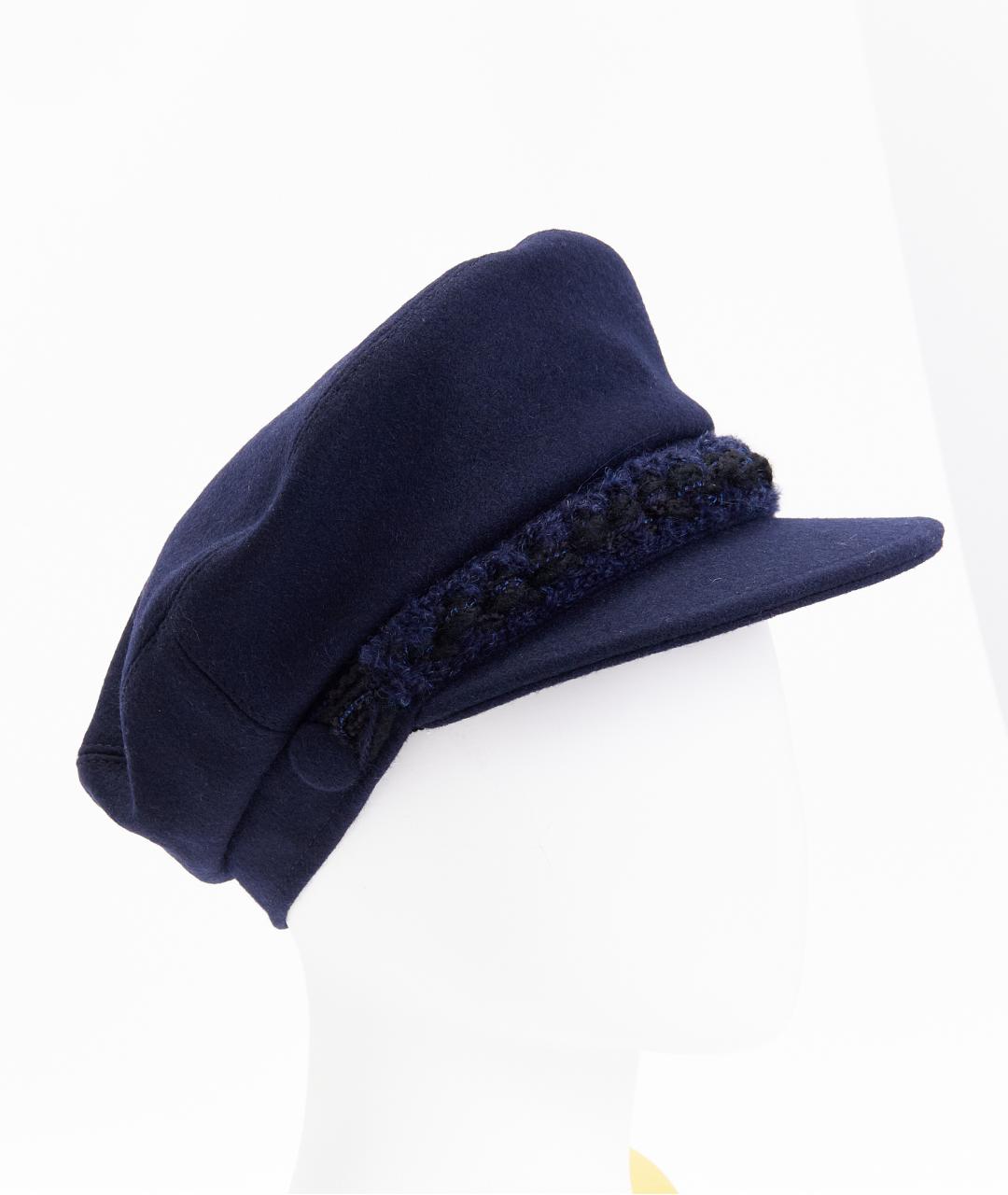 CHANEL Синяя шерстяная кепка, фото 6