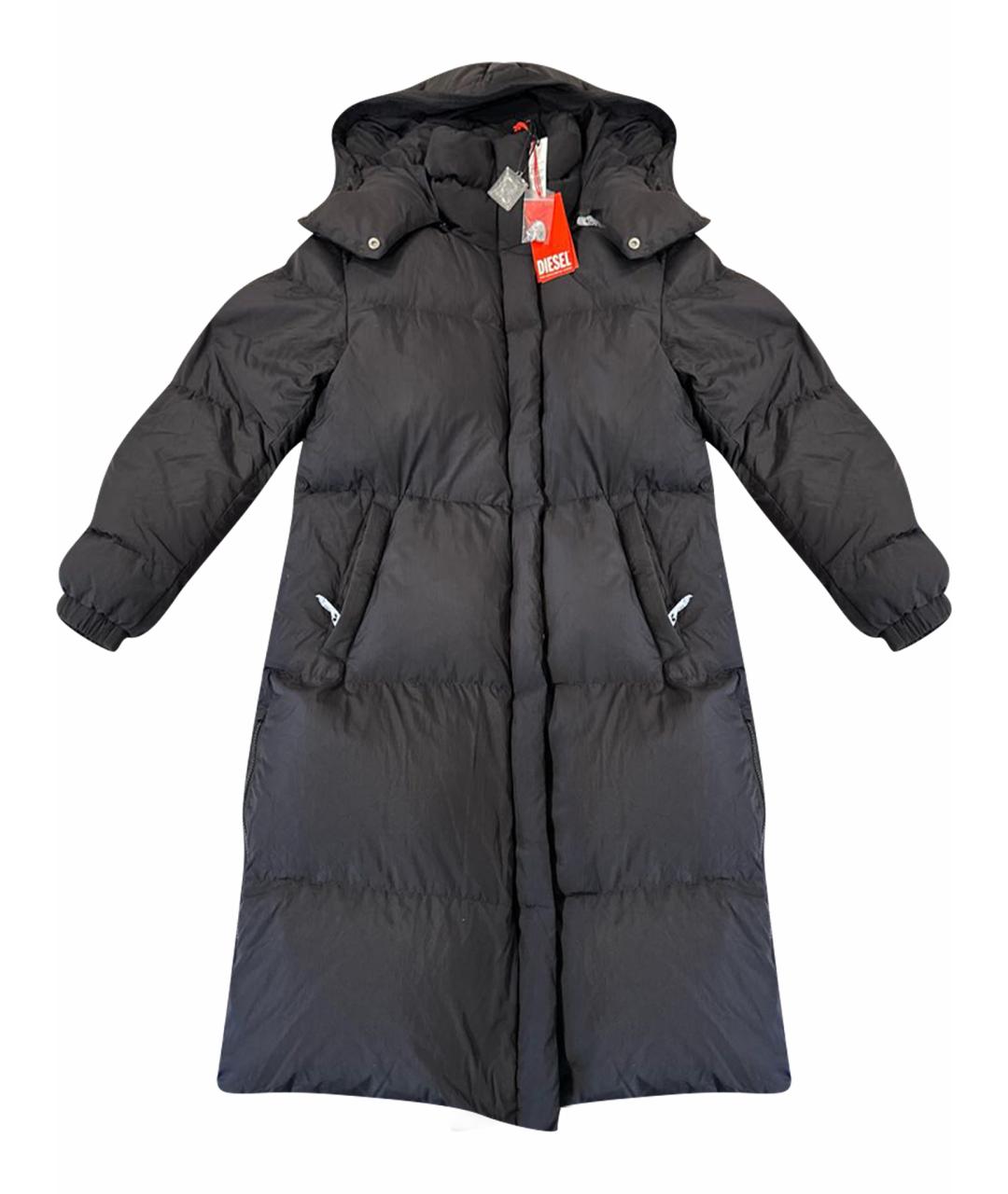 DIESEL Черный полиэстеровый пуховик, фото 1
