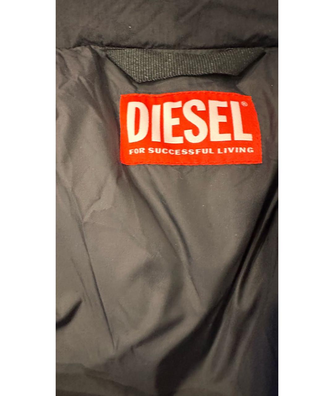 DIESEL Черный полиэстеровый пуховик, фото 3