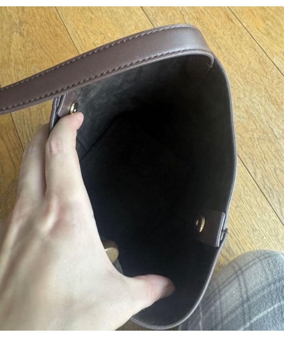 J.W.ANDERSON Бордовая кожаная сумка с короткими ручками, фото 4