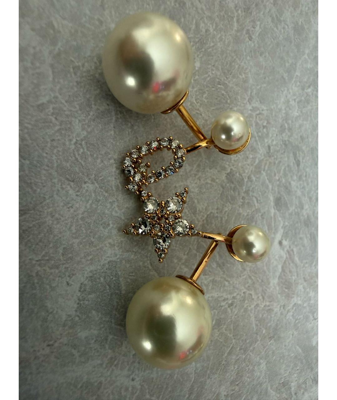 CHRISTIAN DIOR Золотые металлические серьги, фото 2