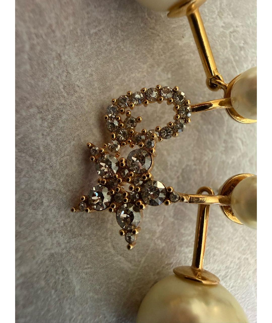 CHRISTIAN DIOR Золотые металлические серьги, фото 4