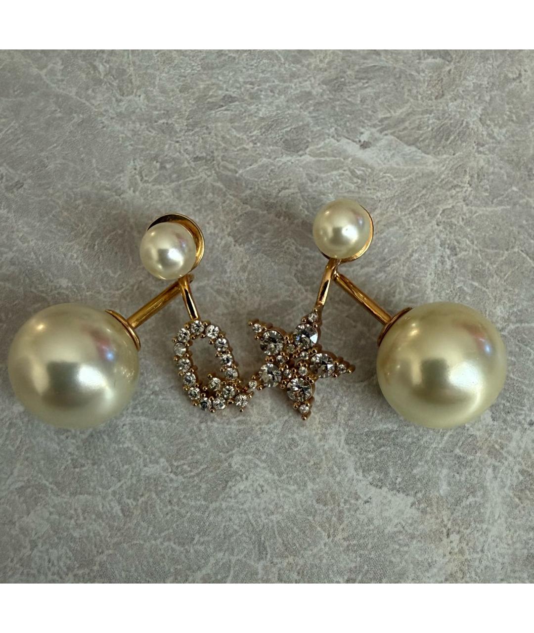 CHRISTIAN DIOR Золотые металлические серьги, фото 5