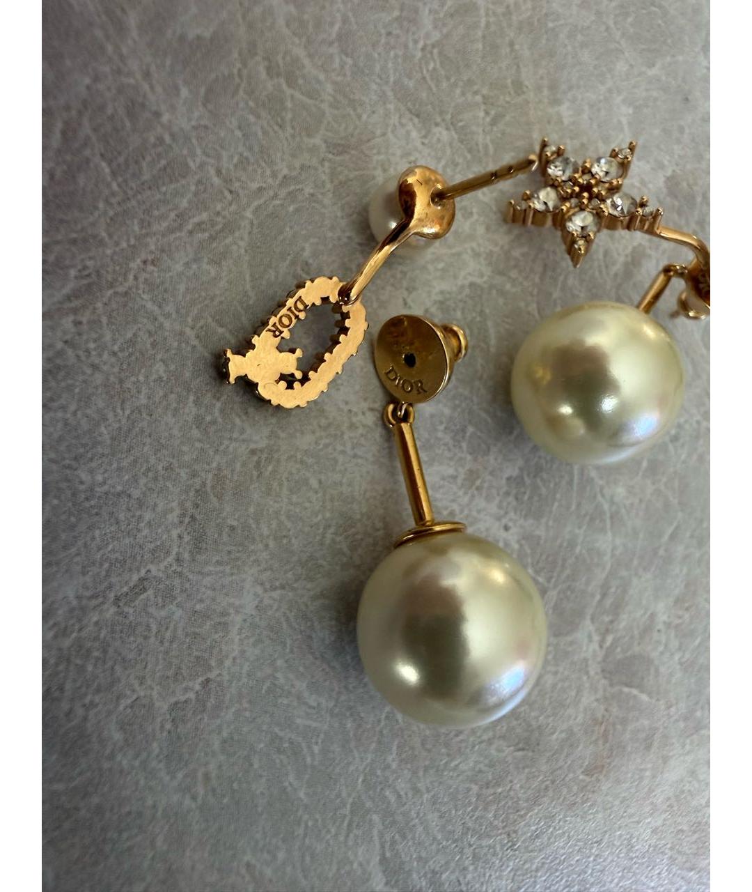 CHRISTIAN DIOR Золотые металлические серьги, фото 3