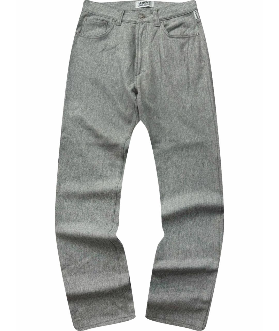 VERSACE JEANS COUTURE Антрацитовые шерстяные классические брюки, фото 1