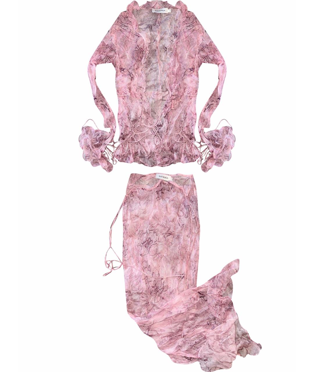 RAT&BOA Розовый вискозный костюм с юбками, фото 1