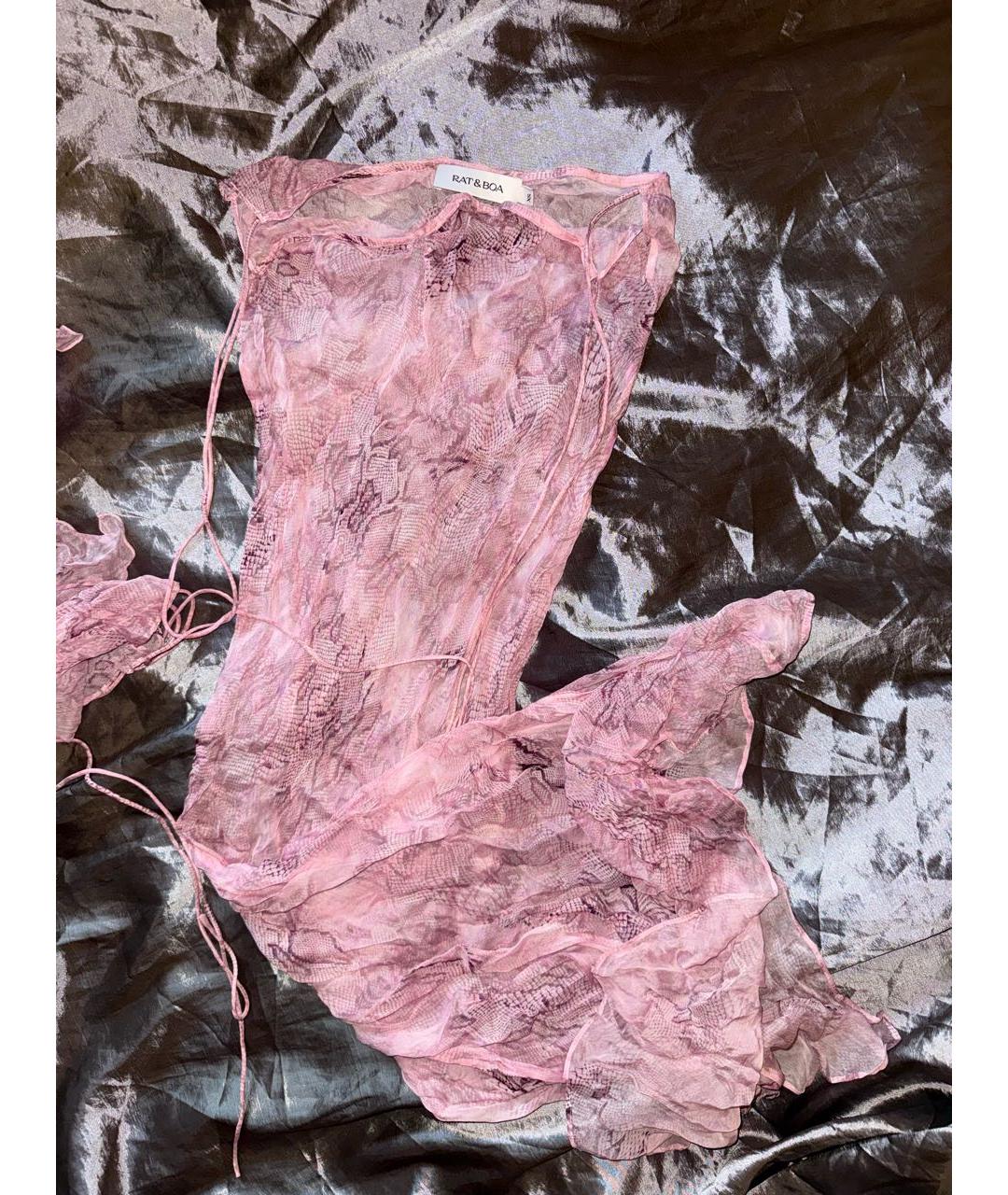 RAT&BOA Розовый вискозный костюм с юбками, фото 2